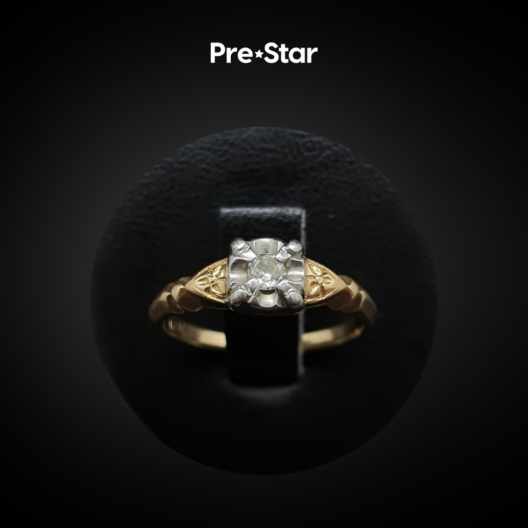 Anillo solitario 14k