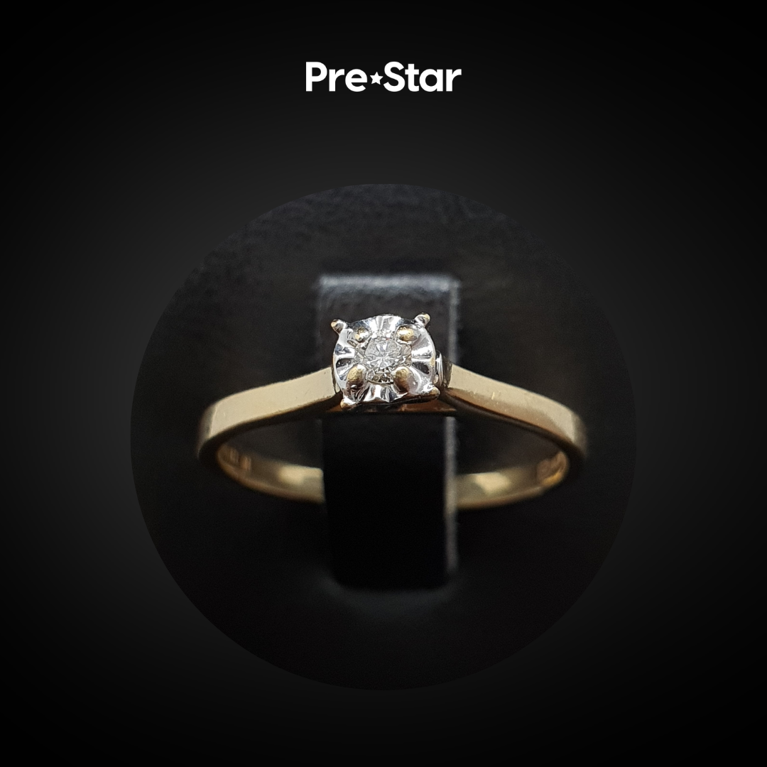 Anillo solitario 14k