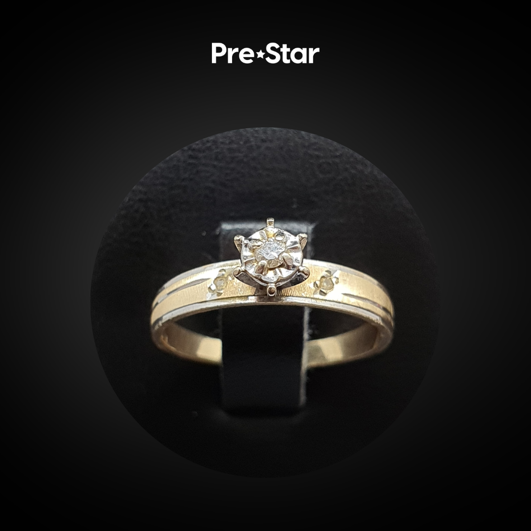Anillo solitario 14k