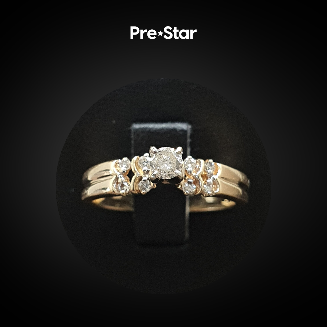 Anillo solitario 14k