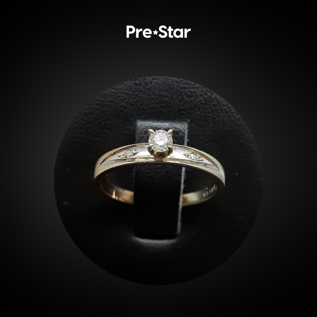 Anillo solitario 14k