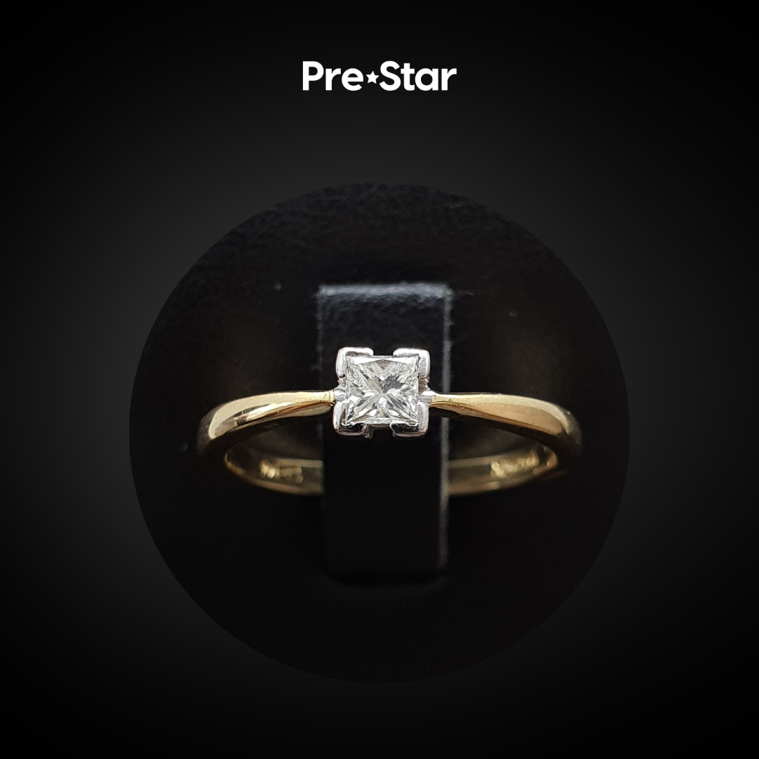 Anillo solitario 14k